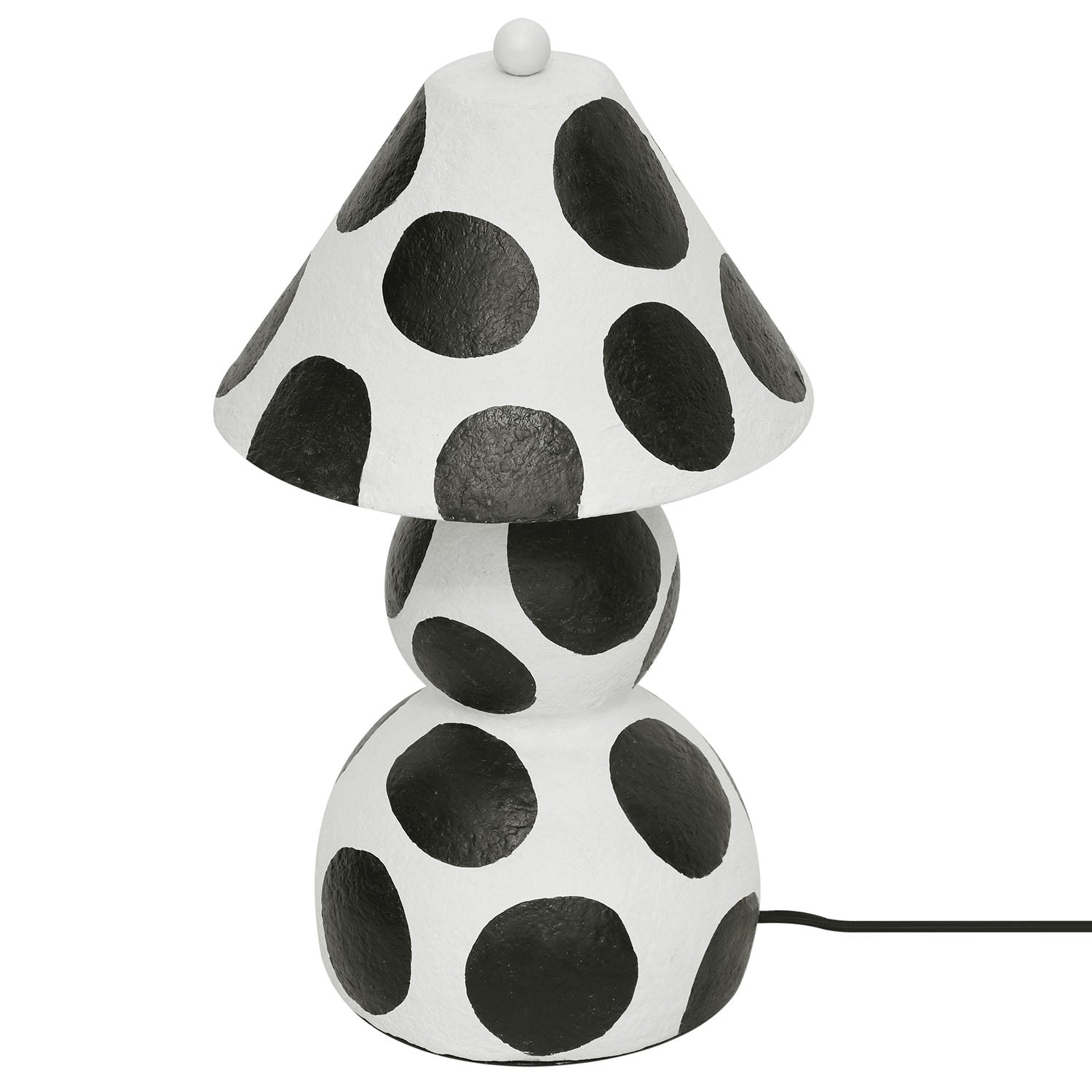 TOV Furniture Lerici Black and White Papier Mache Table Lamp