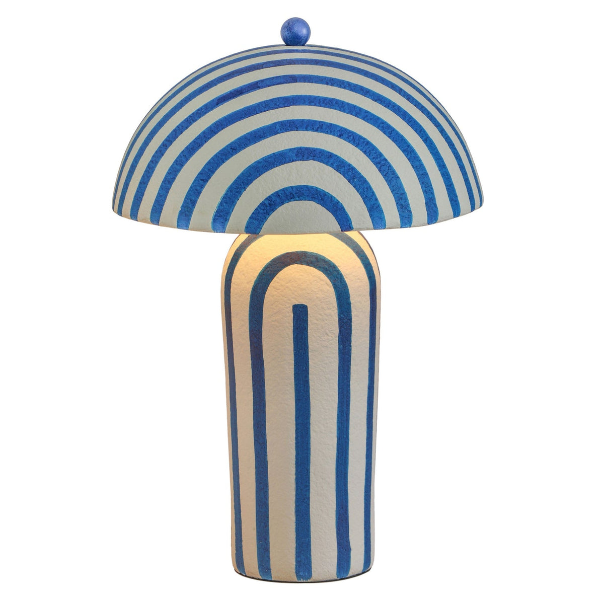 TOV Furniture Maiori Blue Striped Papier Mache Table Lamp