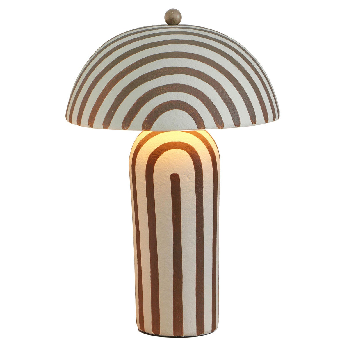 TOV Furniture Maiori Brown Striped Papier Mache Table Lamp