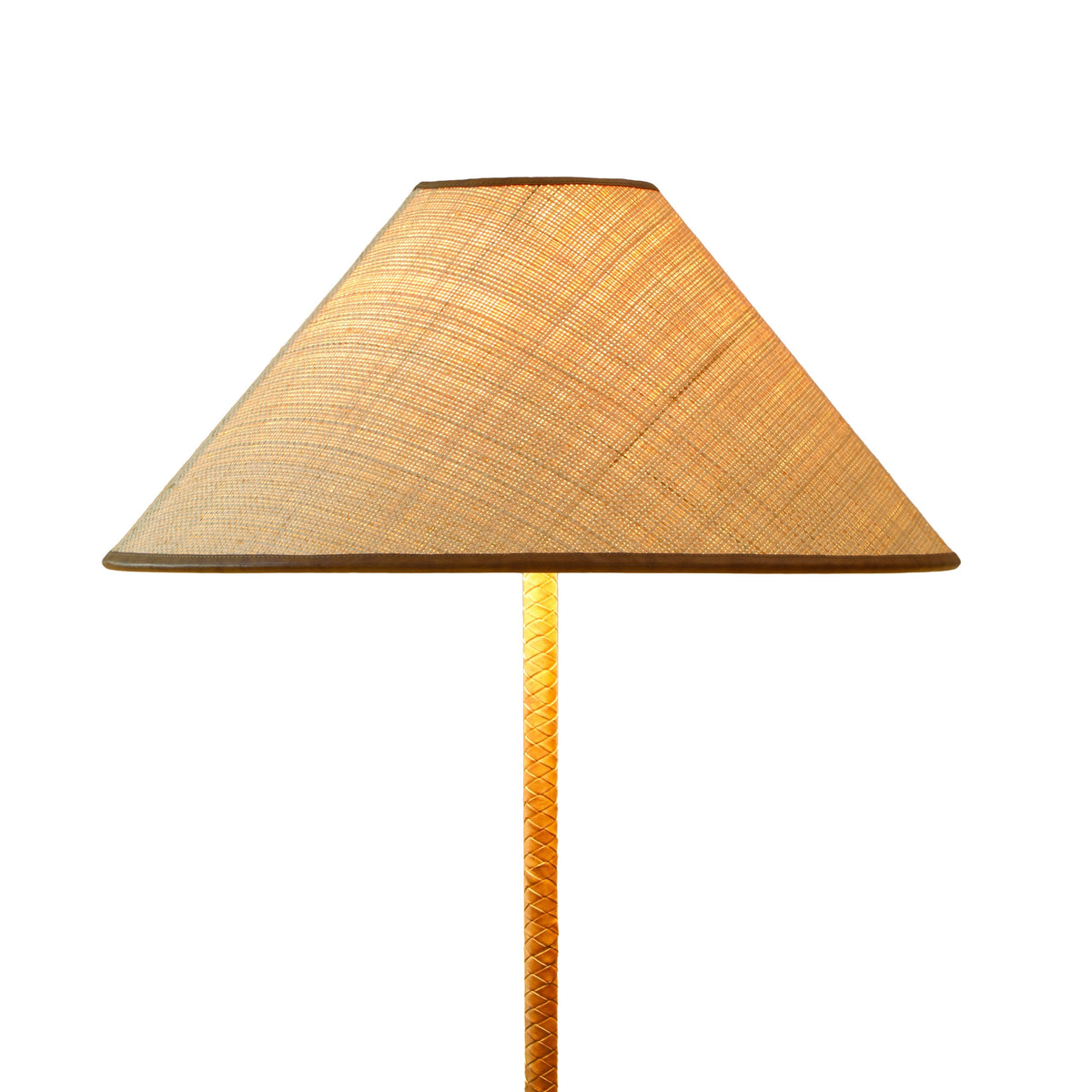 TOV Furniture Keria Natural Vegan Leather and Raffia Floor Lamp