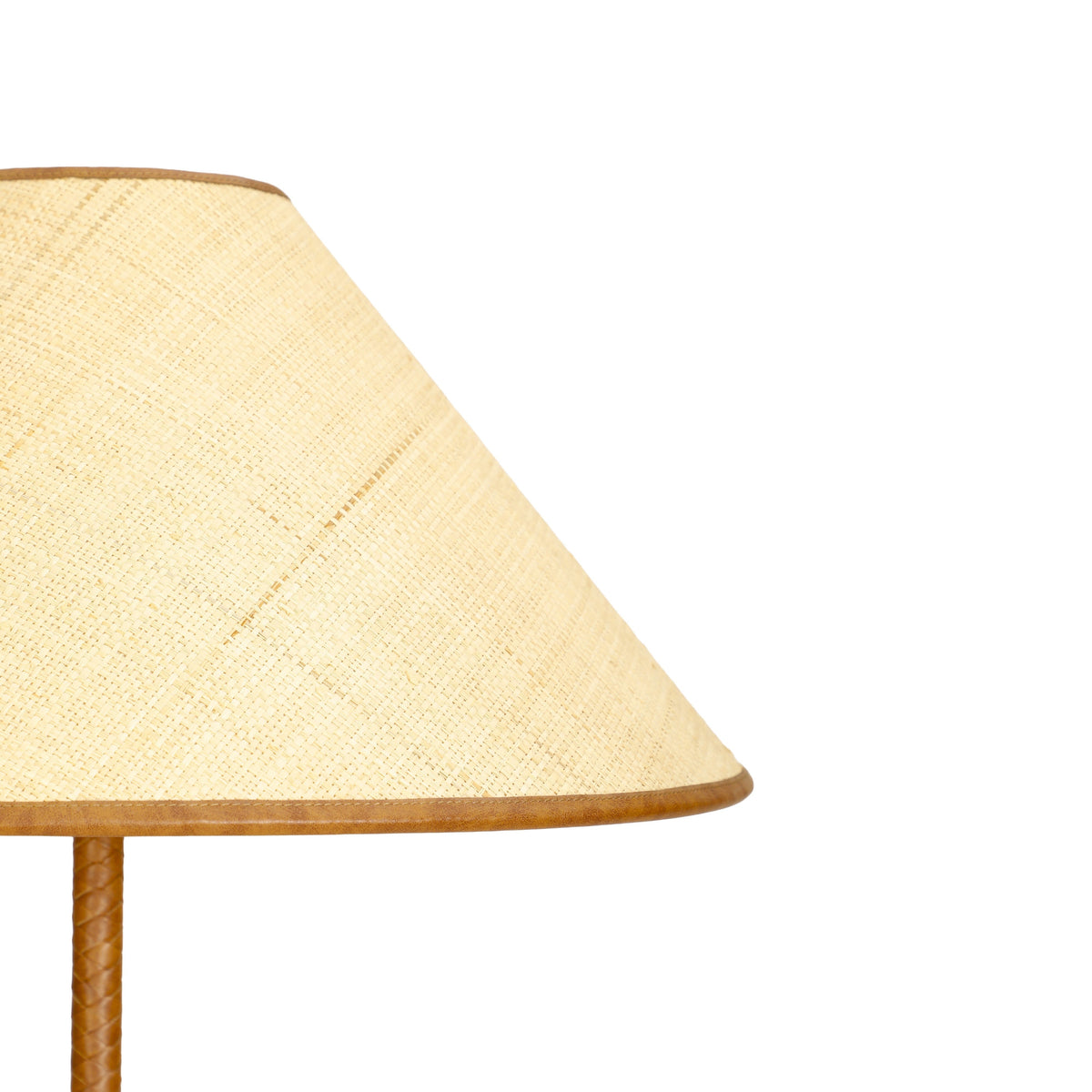 TOV Furniture Keria Natural Vegan Leather and Raffia Floor Lamp