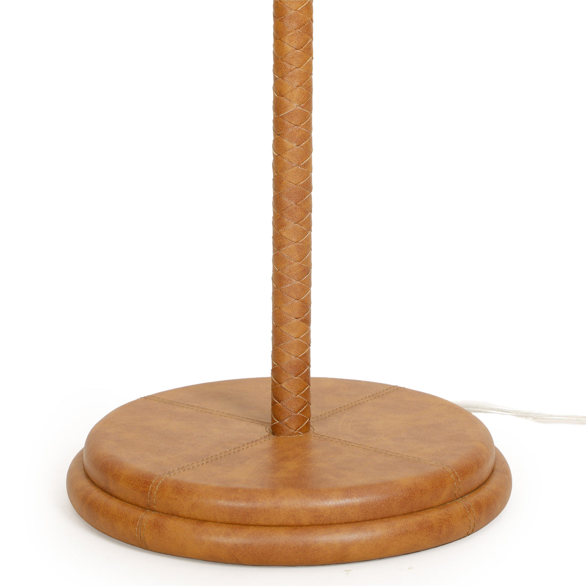 TOV Furniture Keria Natural Vegan Leather and Raffia Floor Lamp
