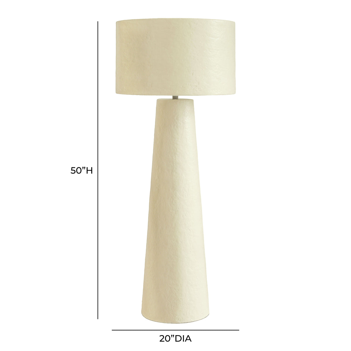 TOV Furniture Yala Cream Papier Mache Floor Lamp