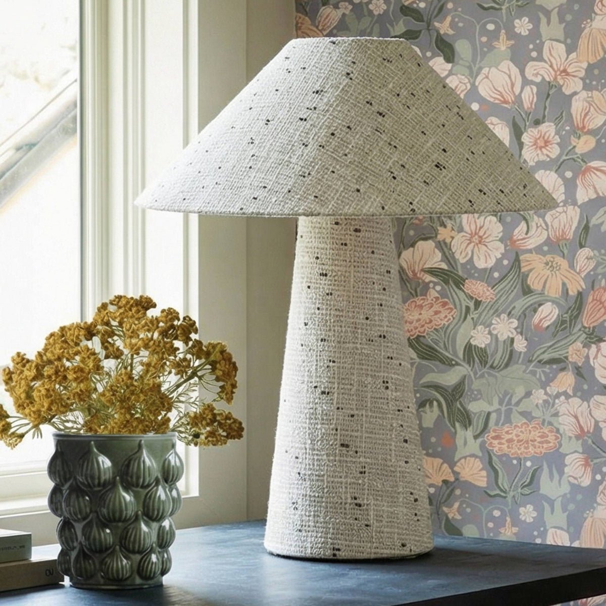 TOV Furniture Fischer Woven Table Lamp in natural boucle, primary product view