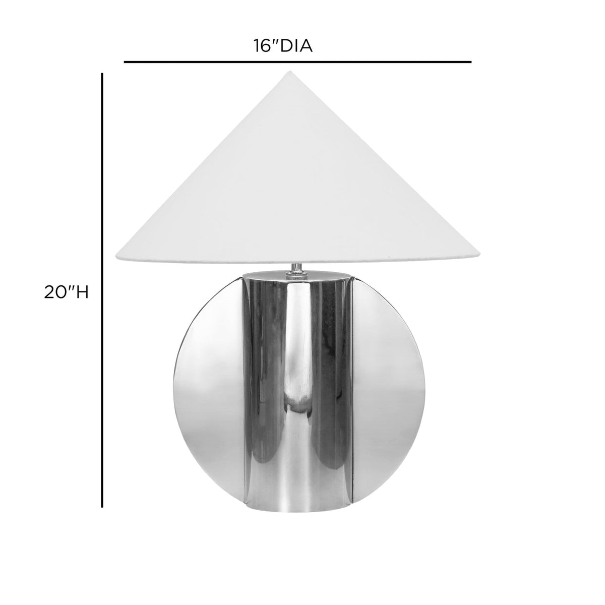 TOV Furniture Geo Semi-Circled Chrome Table Lamp