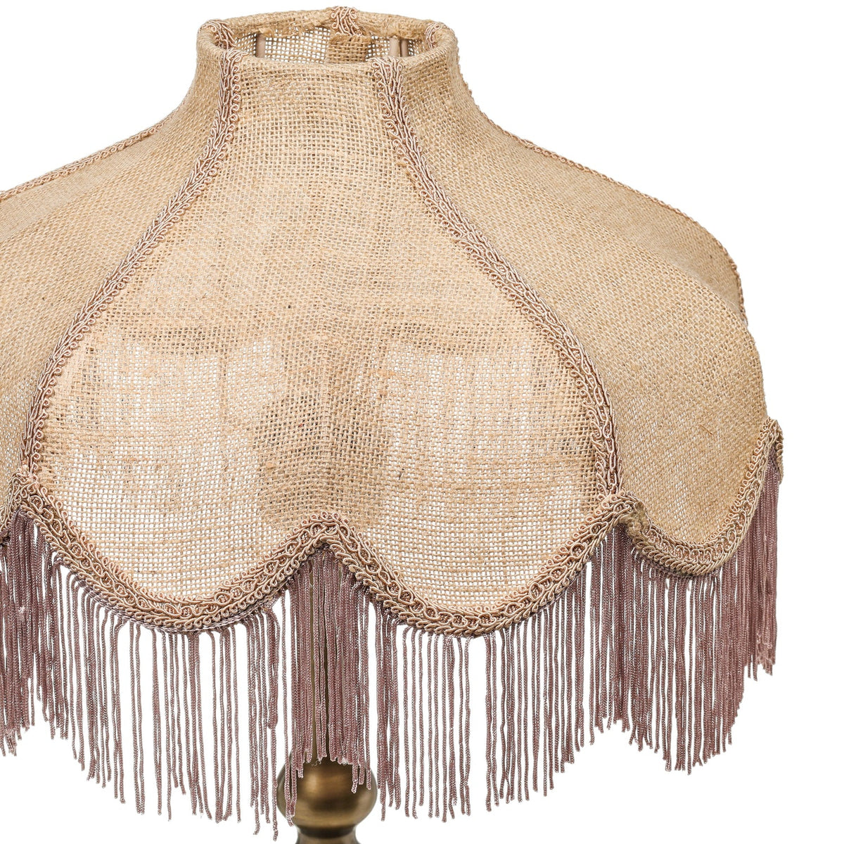 TOV Furniture Buchanan Jute Fringed Scalloped Table Lamp