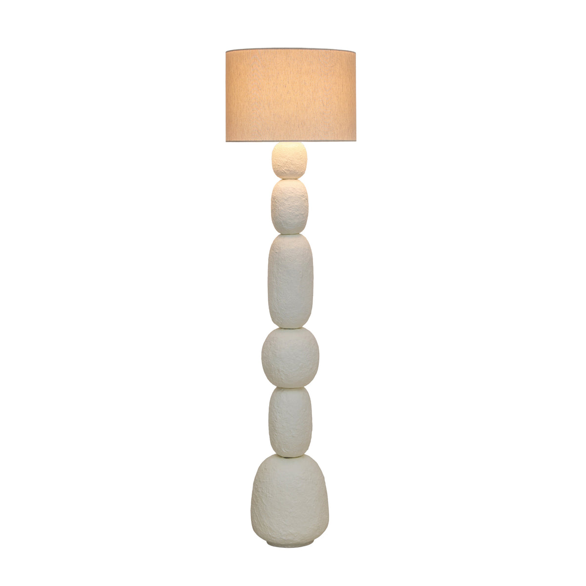 TOV Furniture Pebble Cream Papier Mache Floor Lamp