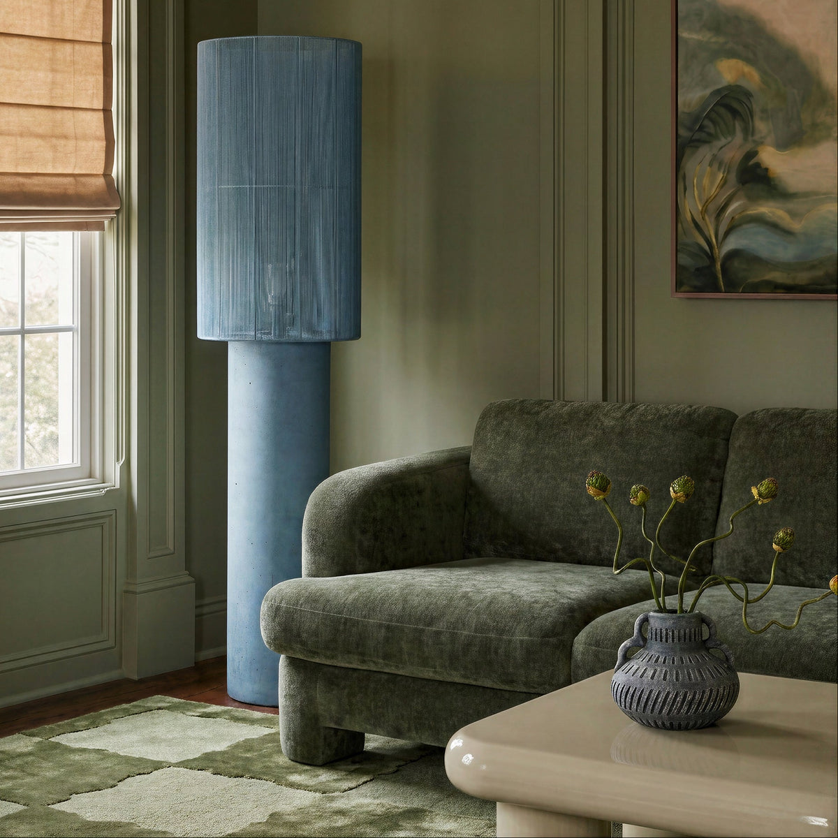TOV Furniture Mondada Blue Concrete Floor Lamp