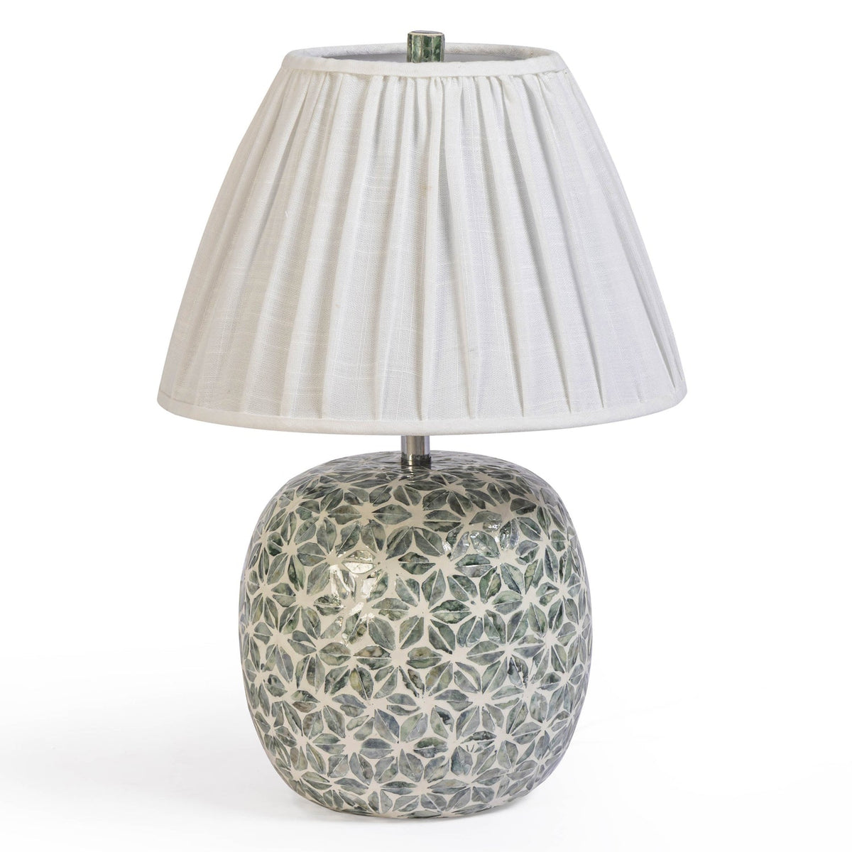 TOV Furniture Yaya Green Capiz Shell Table Lamp in green Capiz shell, primary product view
