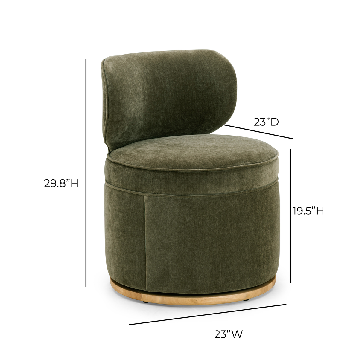 TOV Furniture Amaya Green Upcycled Chenille Swivel Desk Chair