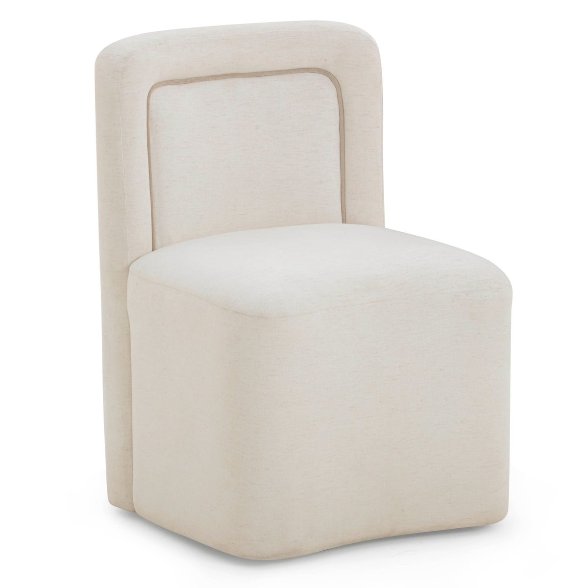 TOV Furniture Dolce Cream Performance Velvet Rolling Desk Chair in cream performance velvet, primary product view