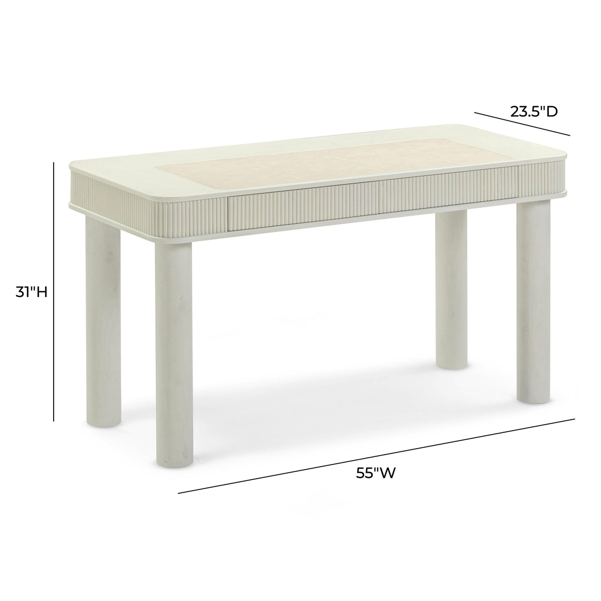 TOV Furniture Sarah Cream 2-Drawer Executive Work Desk