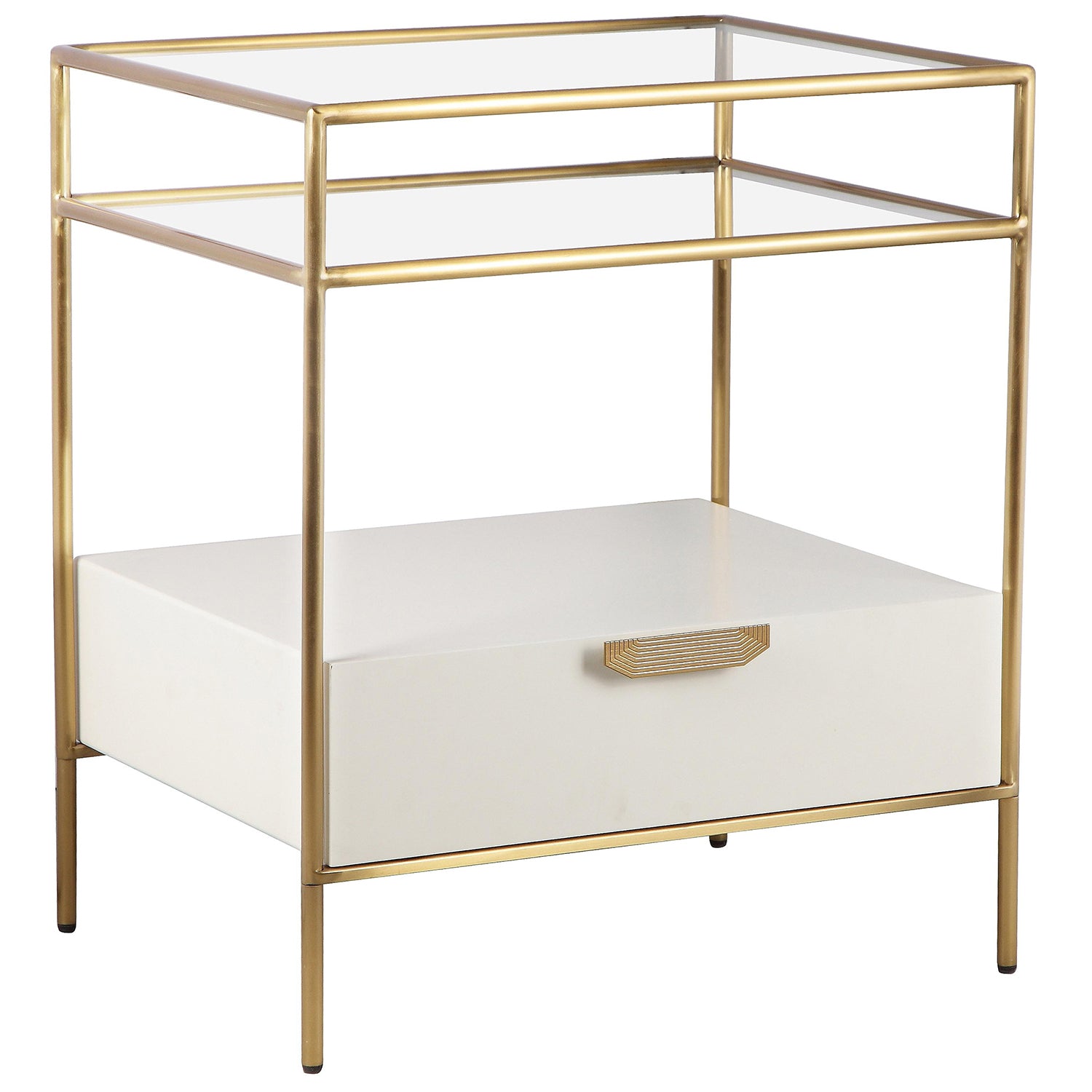 TOV Furniture Darla Glass Nightstand by Inspire Me Home Décor Paynes Gray