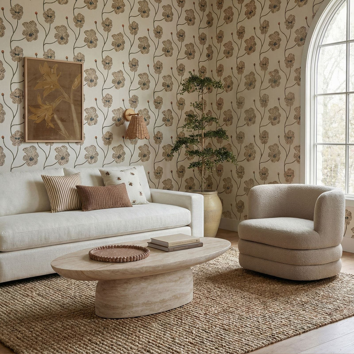 TOV Furniture Beckham Cream Upcycled Performance Chenille 96in Sofa
