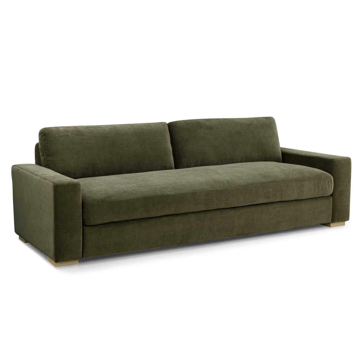 TOV Furniture Beckham Olive Upcycled Performance Chenille 96in Sofa in olive upcycled chenille, primary product view