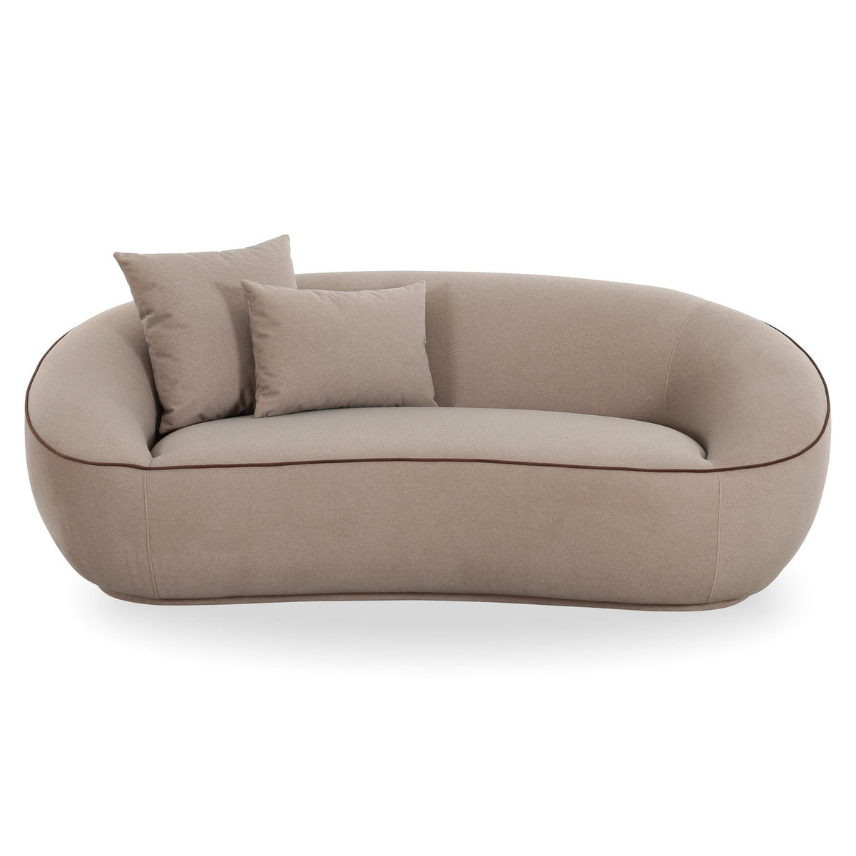 TOV Furniture Jenny Taupe Performance Faux Mohair Loveseat in taupe faux mohair, primary product view