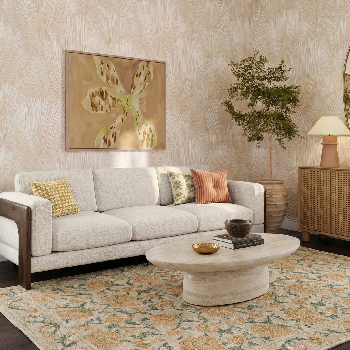 TOV Furniture Elyn Cream 91in Sofa