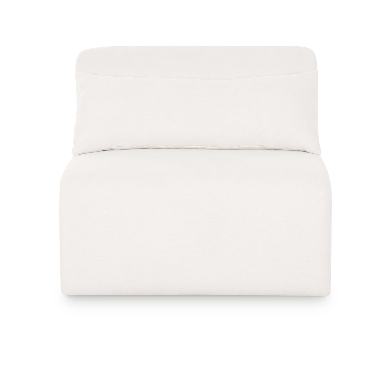 TOV Furniture Tarra Cream Performance Chenille Modular Armless Chair in cream chenille, primary product view