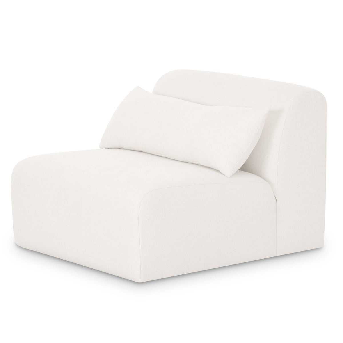 TOV Furniture Tarra Cream Performance Chenille Modular Armless Chair