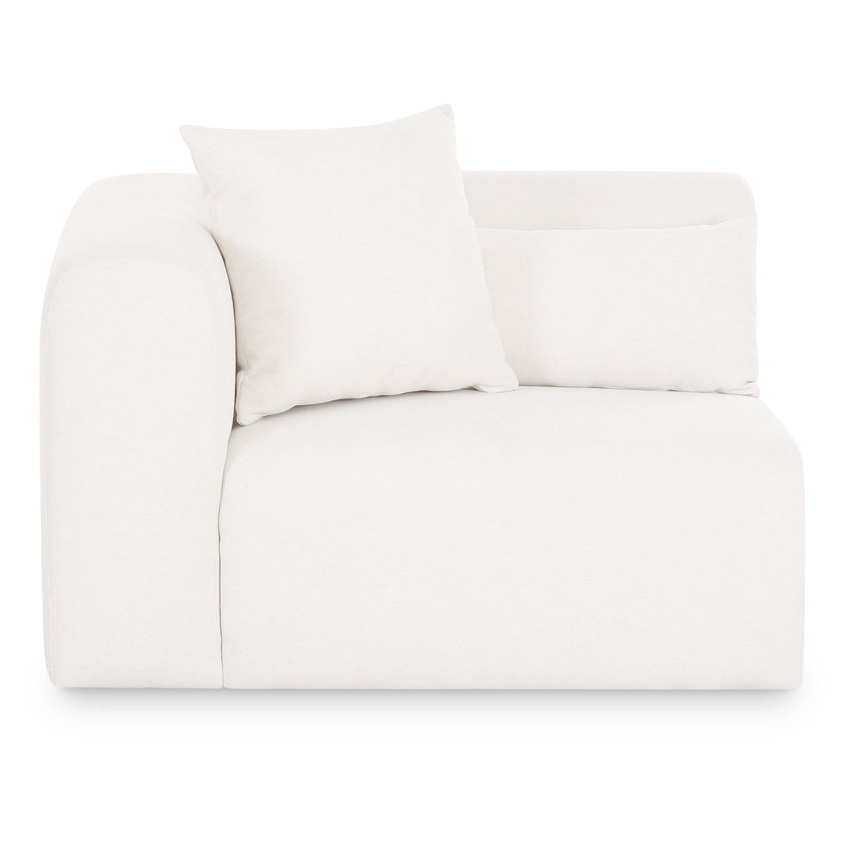 TOV Furniture Tarra Cream Performance Chenille Modular Corner Chair in cream chenille, primary product view