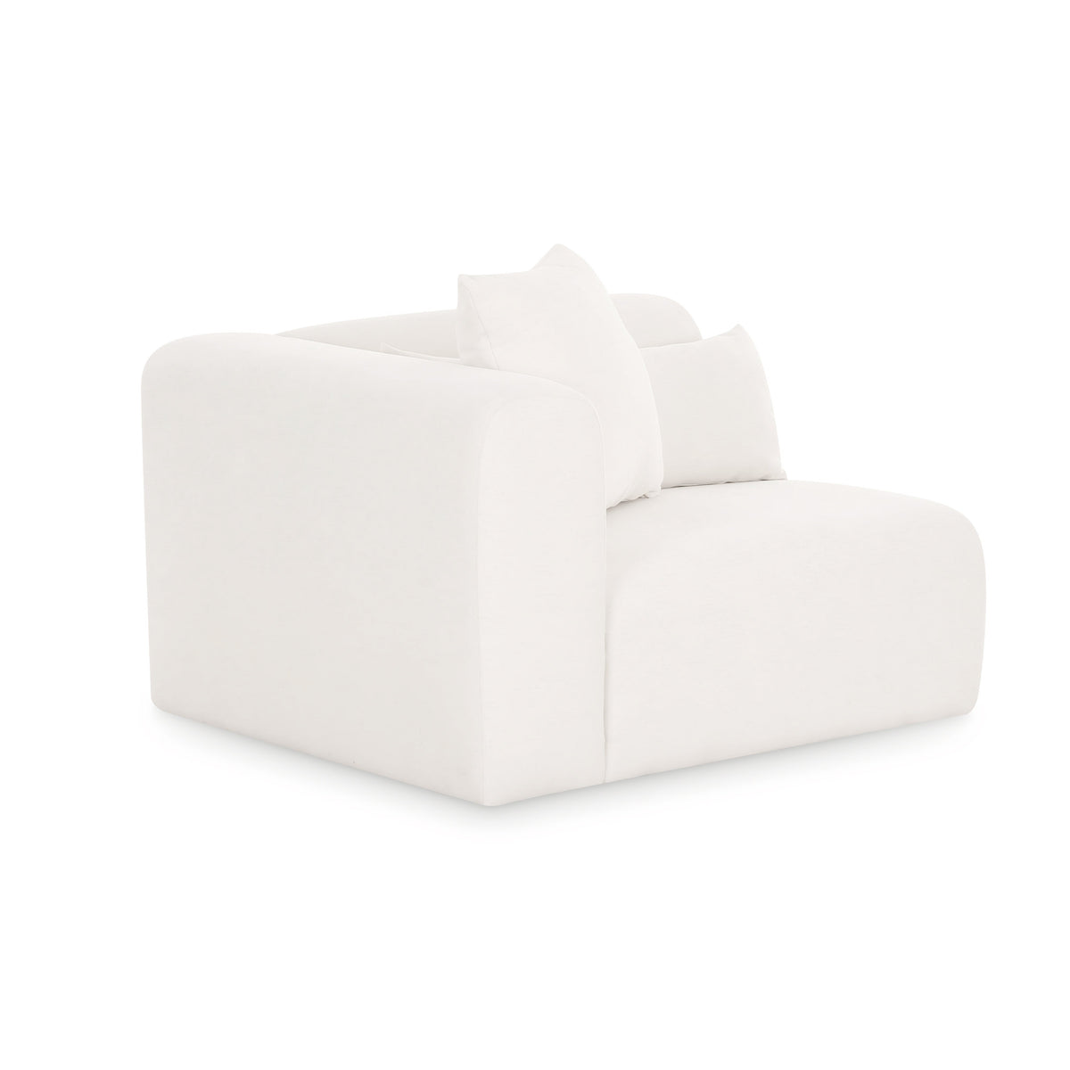 TOV Furniture Tarra Cream Performance Chenille Modular Corner Chair