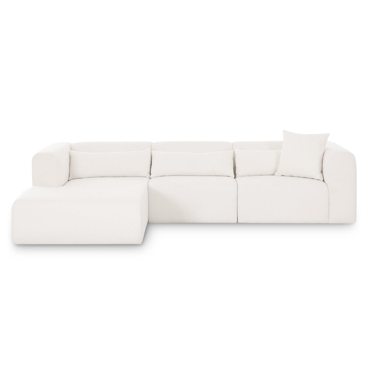 TOV Furniture Tarra 3-Piece Cream Performance Chenille Modular Sectional in cream chenille, primary product view