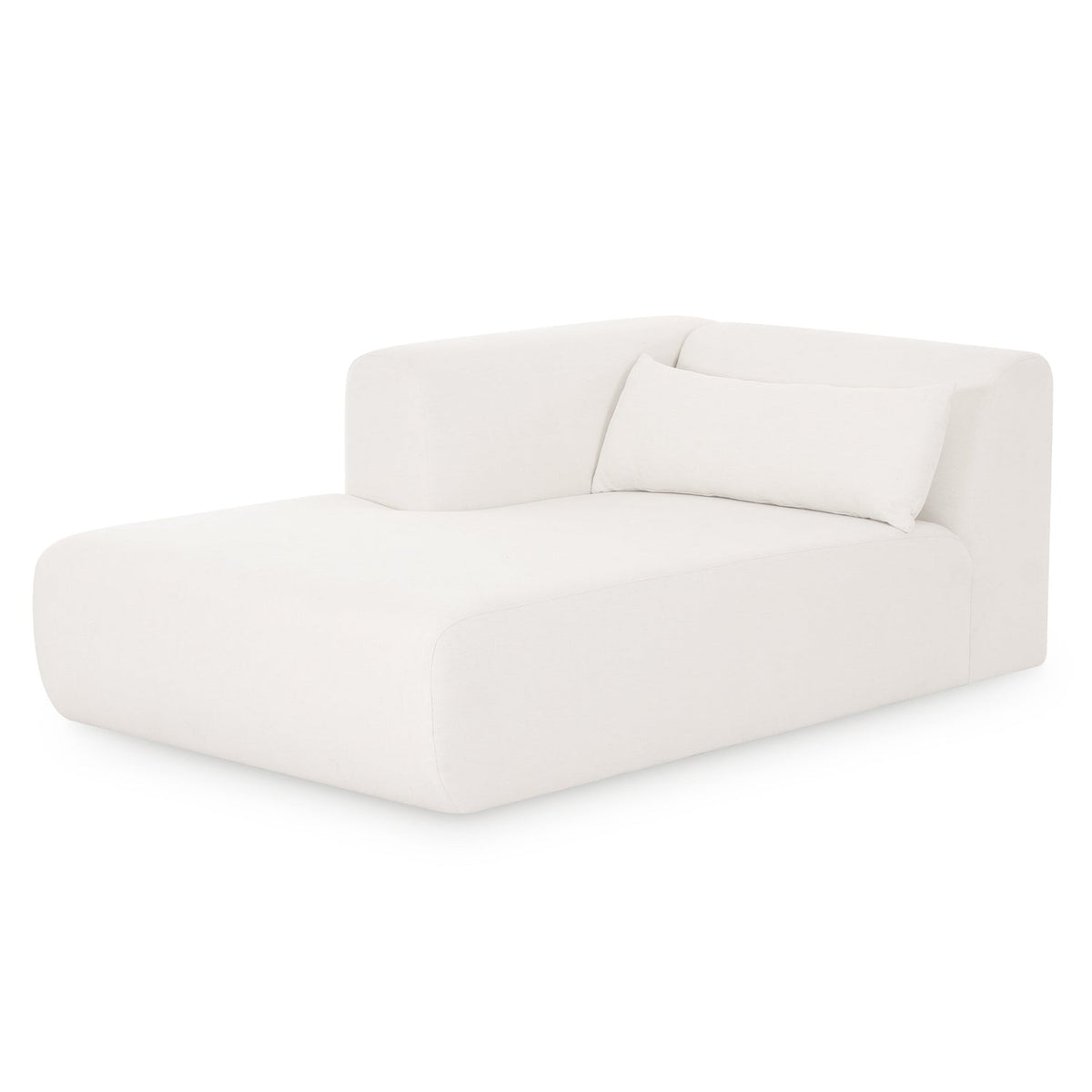 TOV Furniture Tarra Cream Performance Chenille Modular Chaise in cream chenille, primary product view
