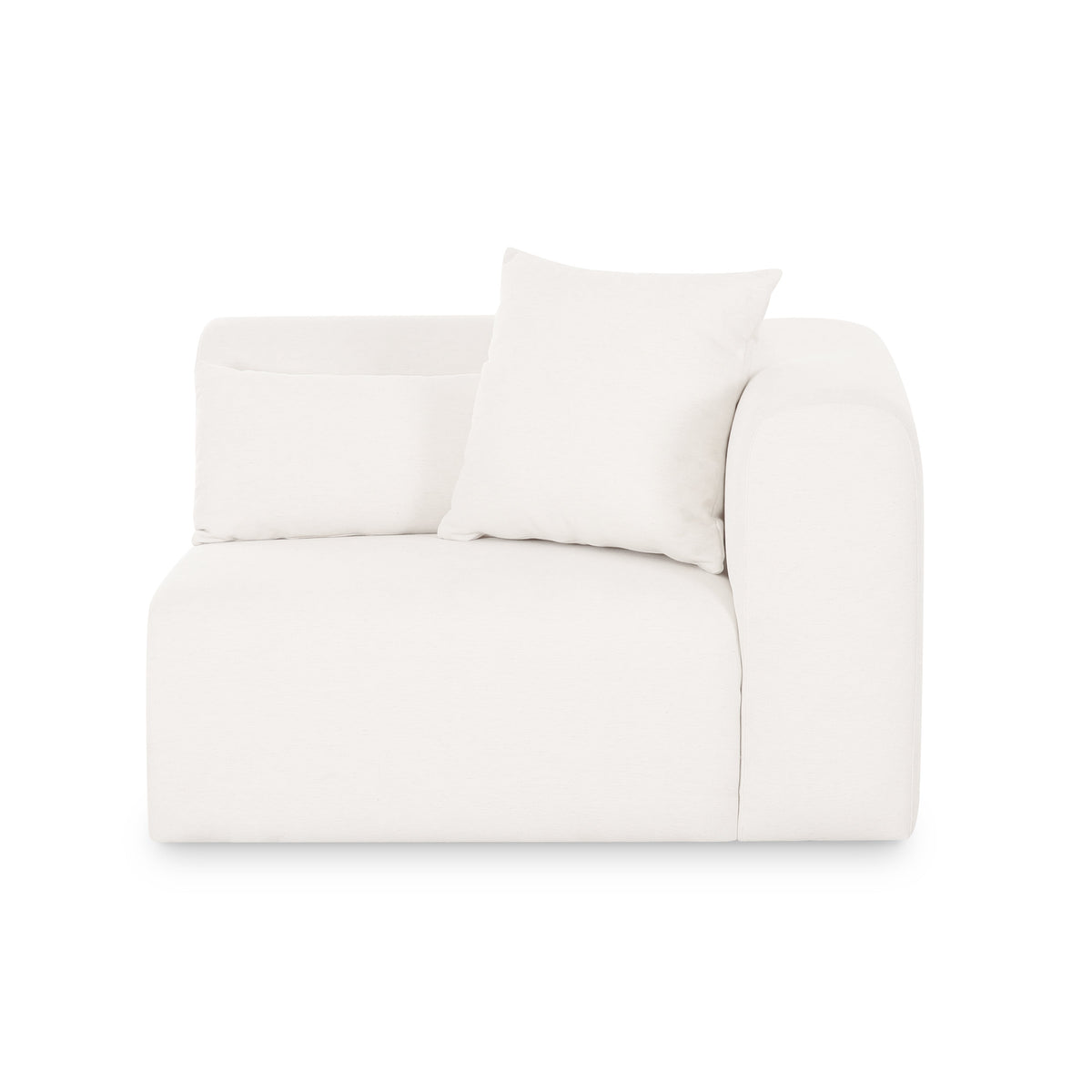 TOV Furniture Tarra Cream Performance Chenille Modular Corner Chair in cream chenille, primary product view