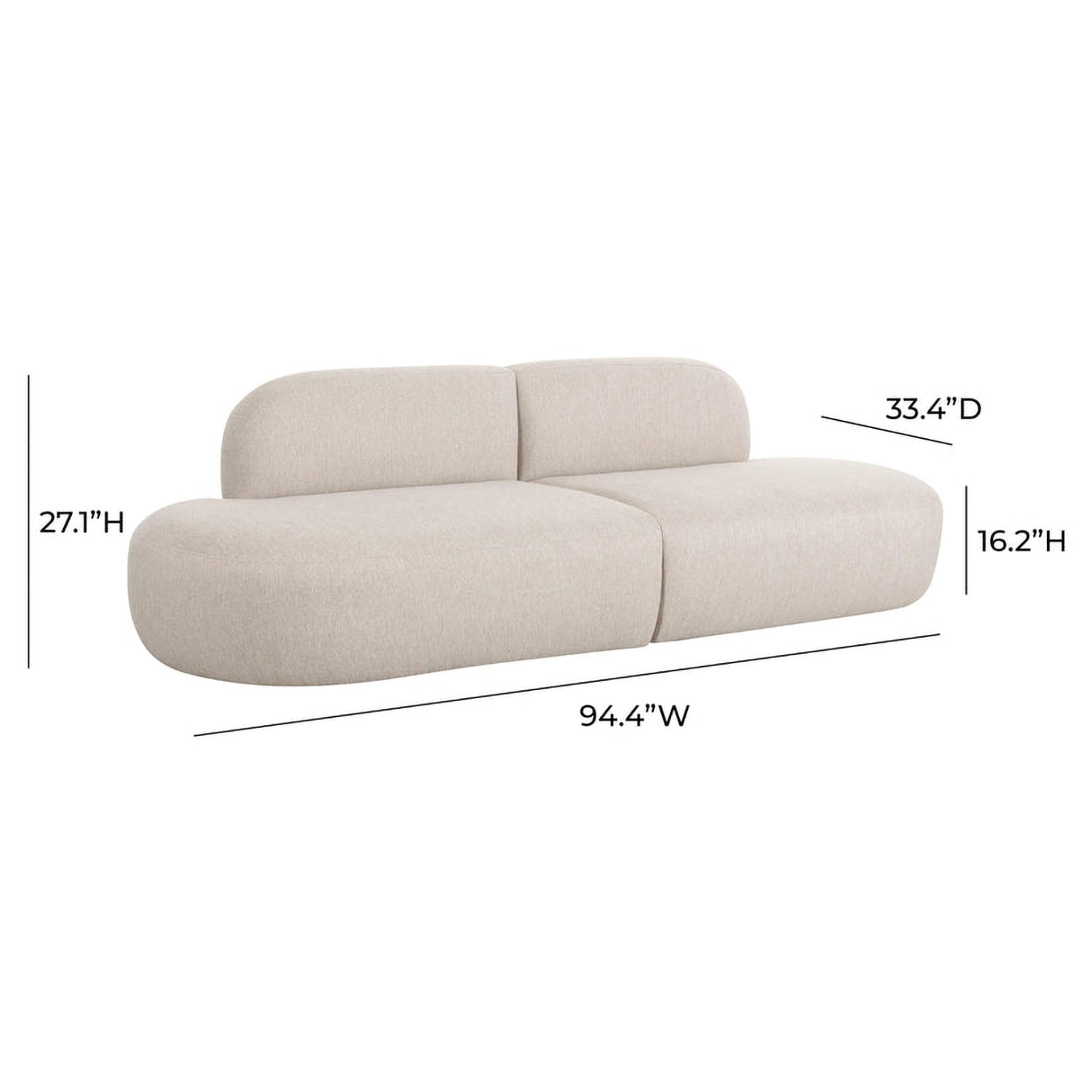 TOV Furniture Broohah Beige Linen Sofa