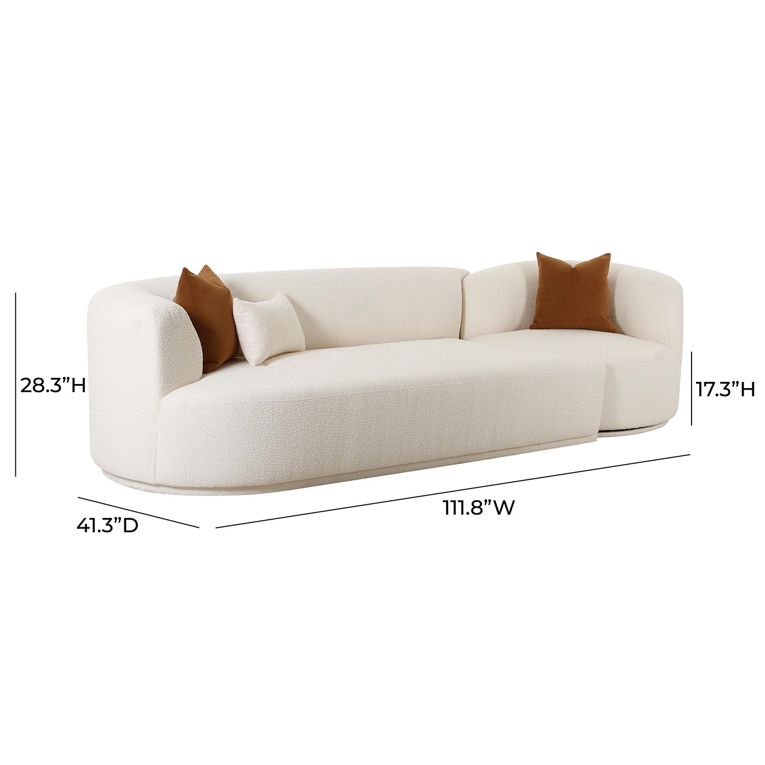 TOV Furniture Fickle 2 Piece Modular LAF Sofa