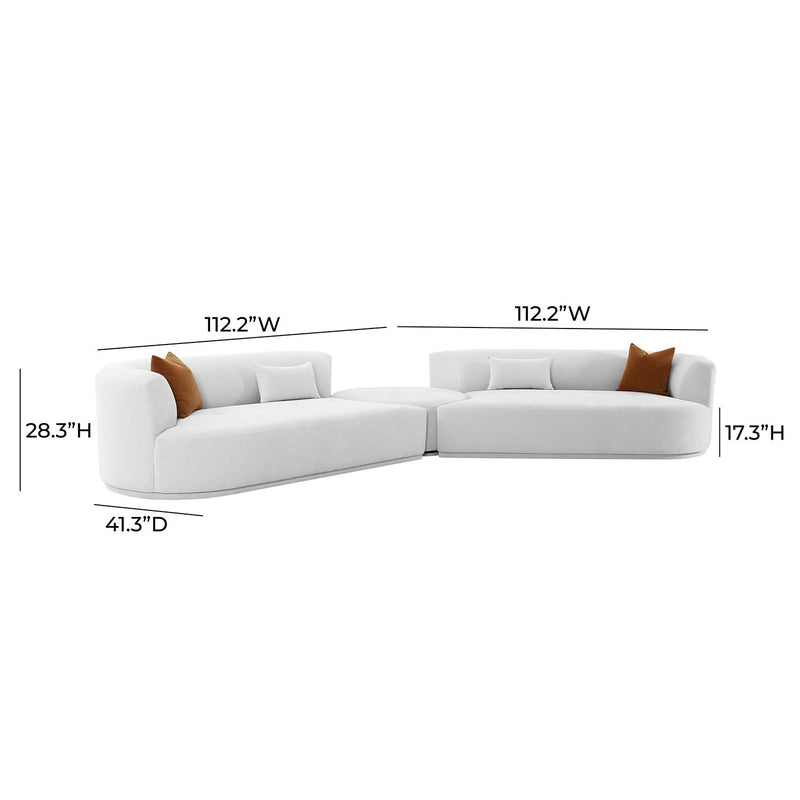 TOV Furniture Fickle 3 Piece Modular Sectional Sofa
