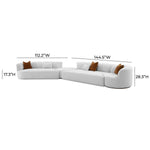TOV Furniture Fickle 4 Piece Modular LAF Sectional Sofa