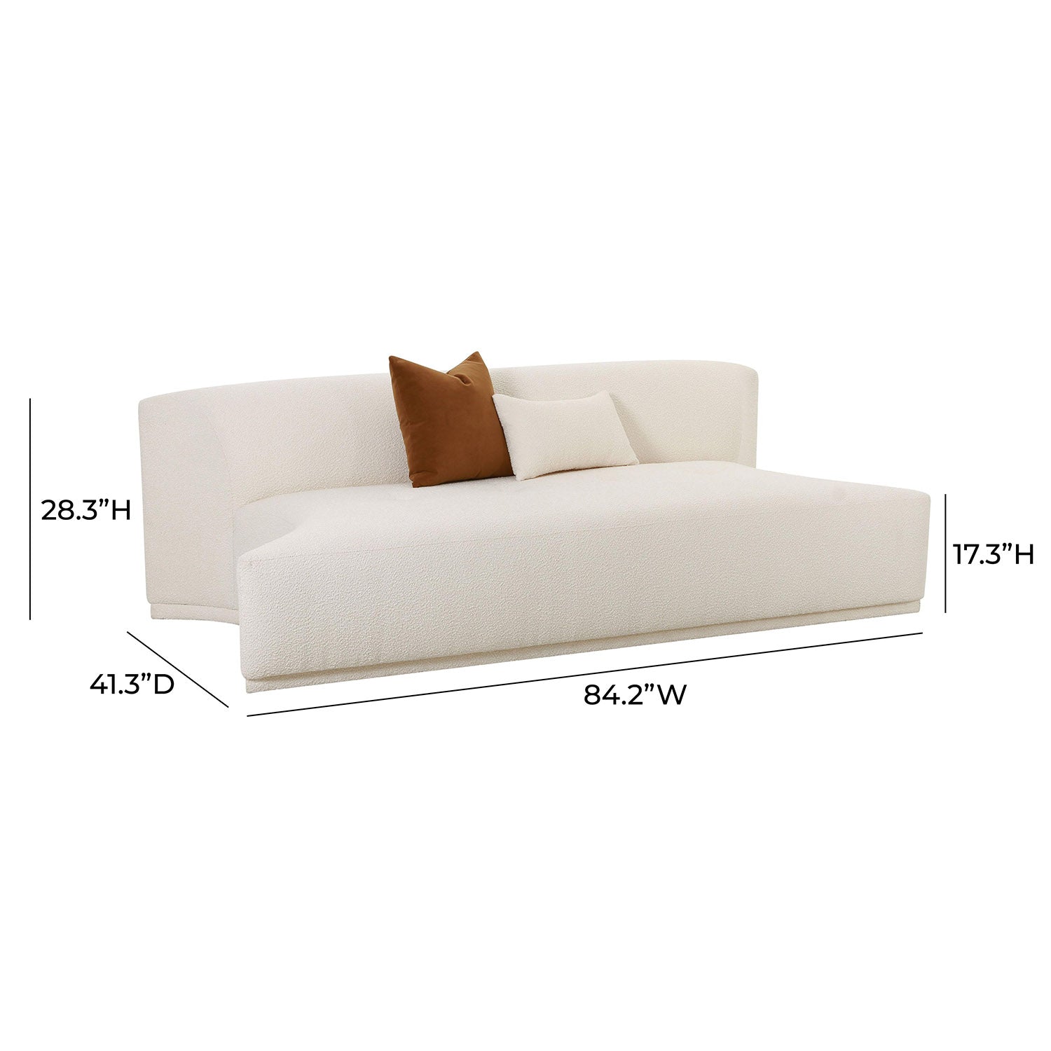TOV Furniture Fickle Modular Armless Loveseat