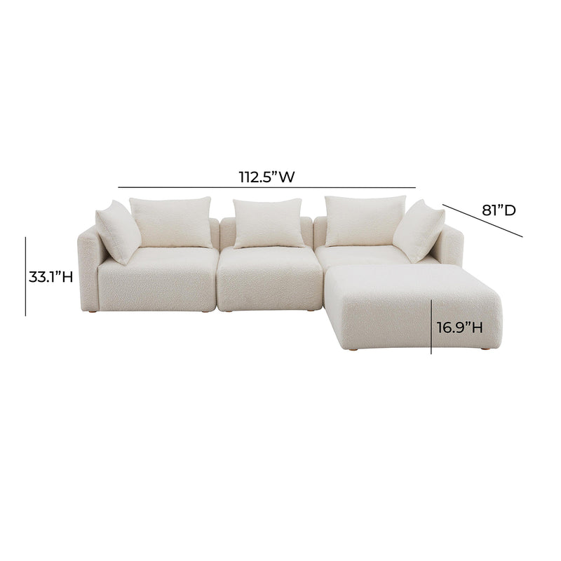 TOV Furniture Hangover Boucle 4 Piece Modular Sectional