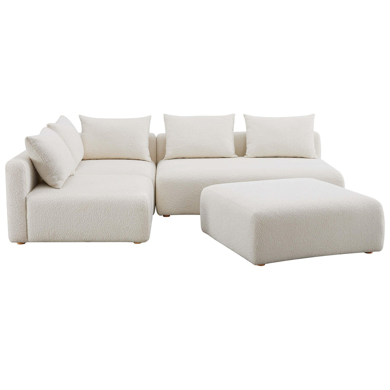 TOV Furniture Hangover Boucle 4 Piece Modular Chaise Sectional