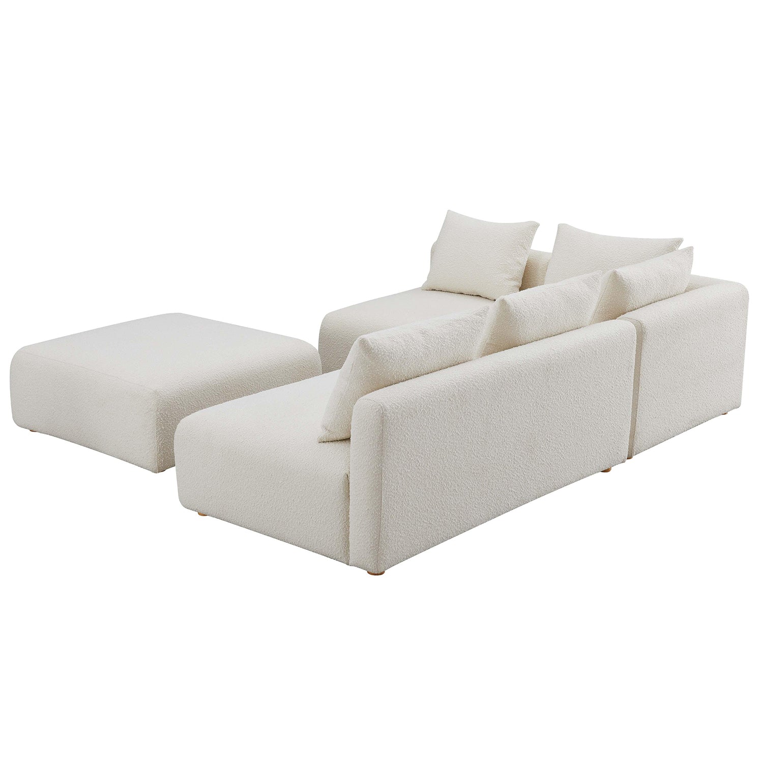 TOV Furniture Hangover Boucle 4 Piece Modular Chaise Sectional