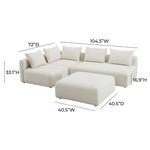 TOV Furniture Hangover Boucle 4 Piece Modular Chaise Sectional