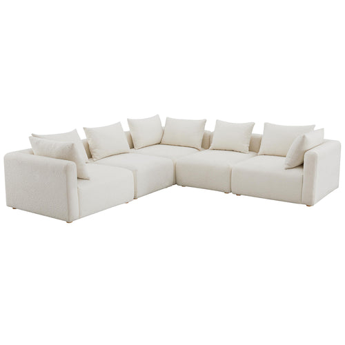 TOV Furniture Hangover Boucle 5 Piece Modular L Sectional
