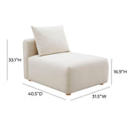 TOV Furniture Hangover Linen Modular Armless Chair