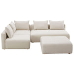 TOV Furniture Hangover Linen 4 Piece Modular Chaise Sectional