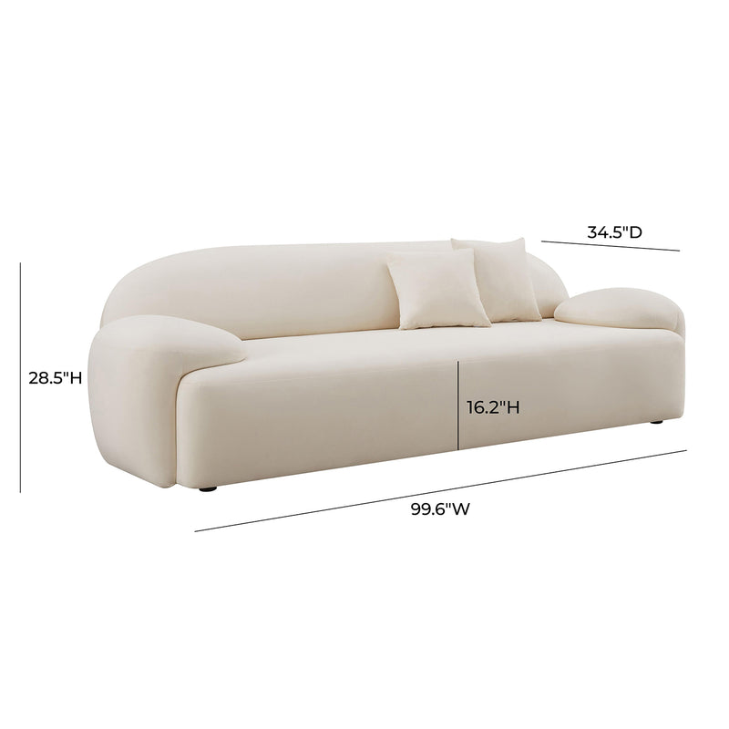 TOV Furniture Allegra Cream Velvet Sofa