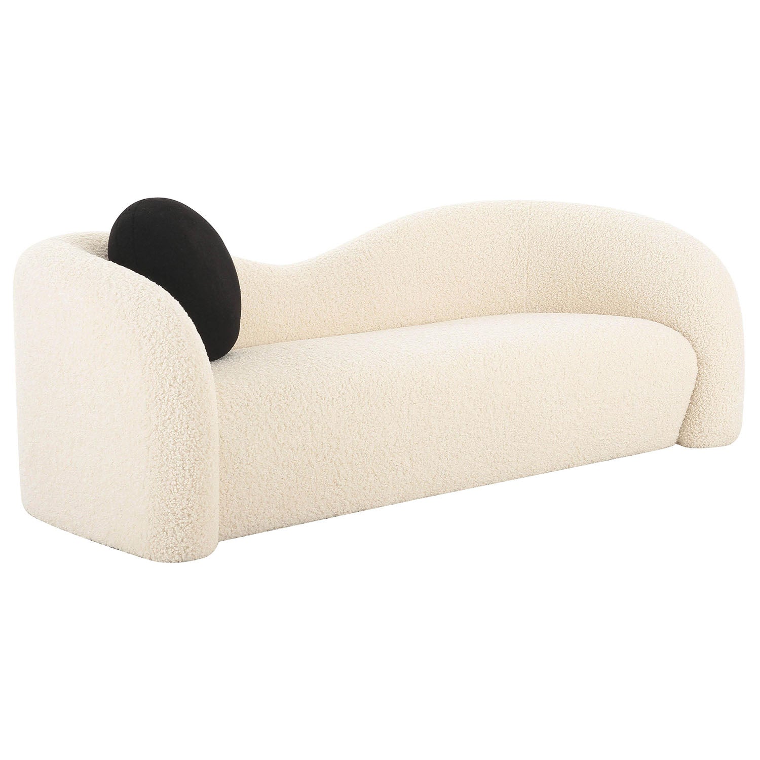TOV Furniture Leonie Beige Faux Shearling Sofa