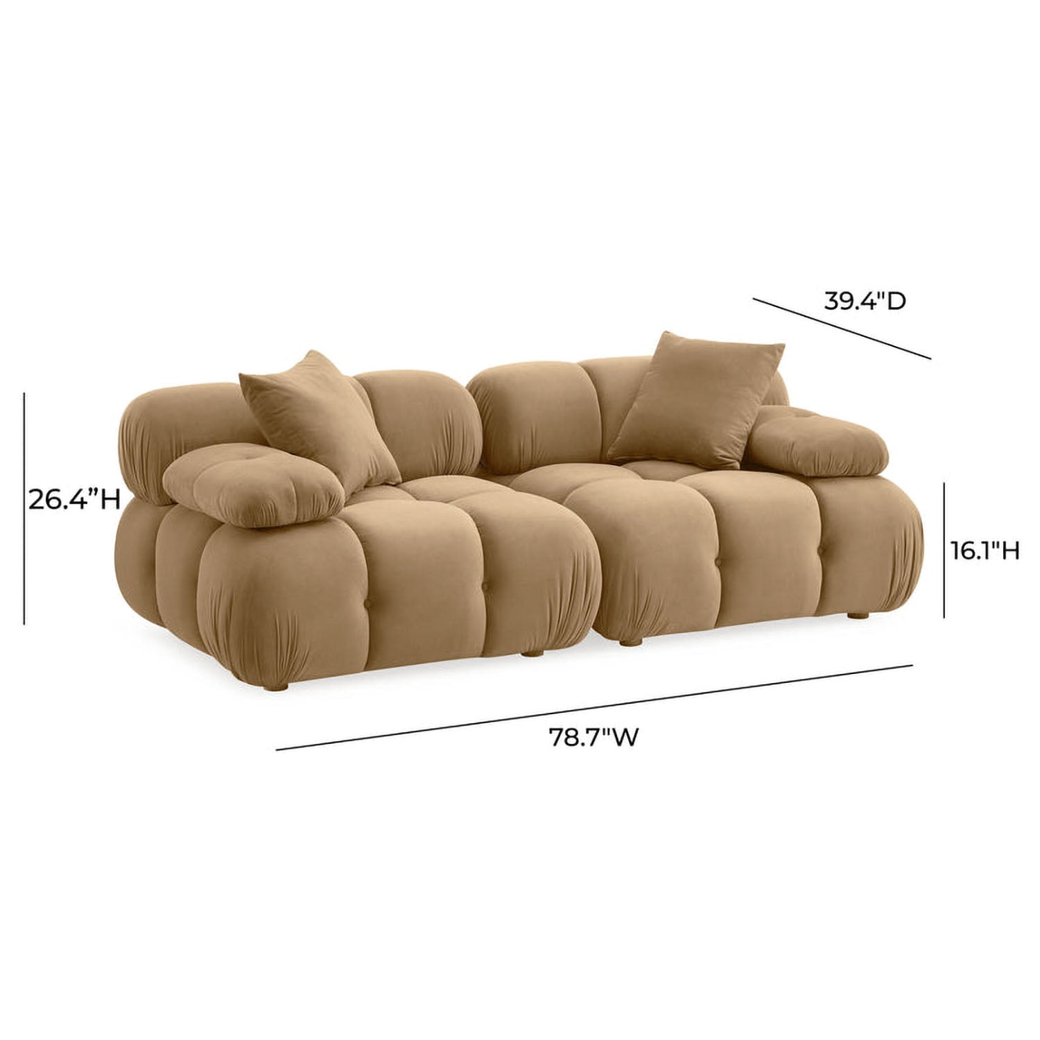 TOV Furniture Calliope Modular Loveseat