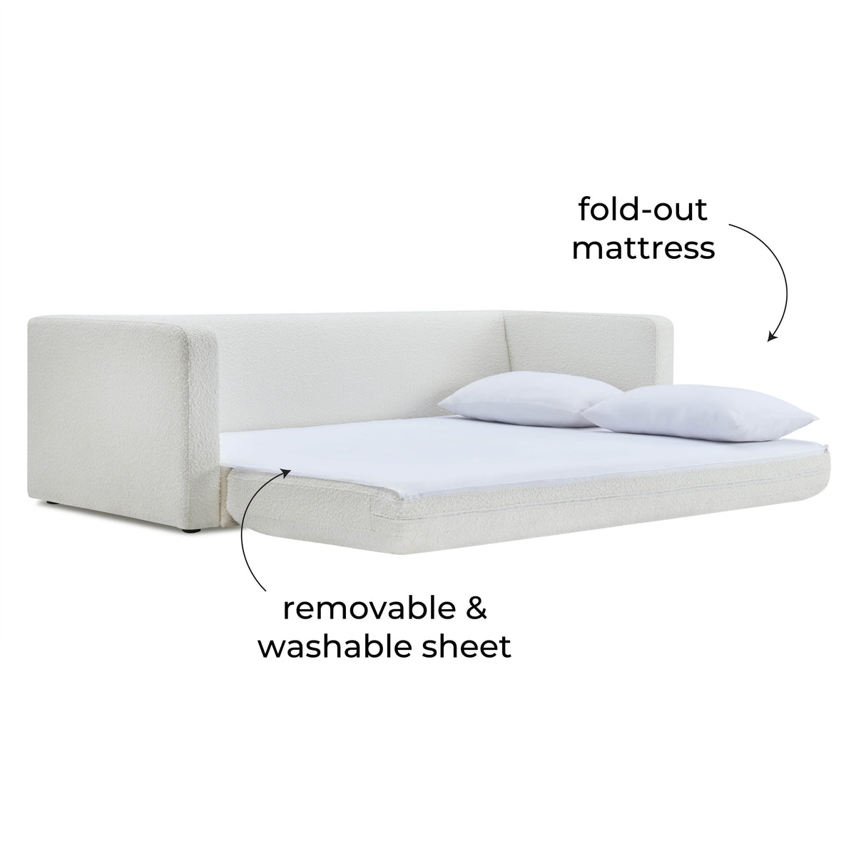 TOV Furniture Ryan Cream Performance Boucle Sleeper Sofa