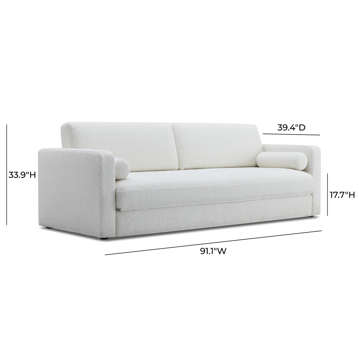 TOV Furniture Ryan Cream Performance Boucle Sleeper Sofa