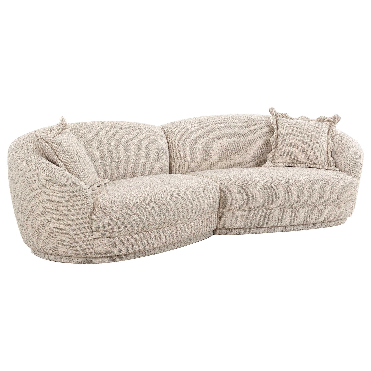 TOV Furniture Marion Two-Tone Textured Boucle 4 Person Sectional Sofa