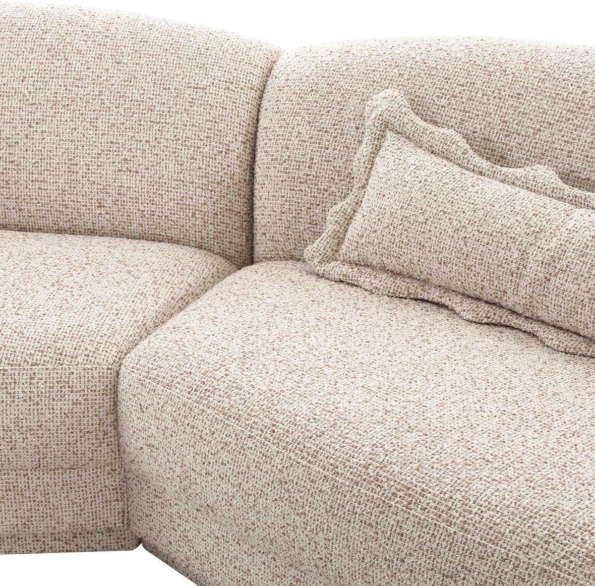 TOV Furniture Marion two-tone textured boucle 4-person sectional sofa, arm detail