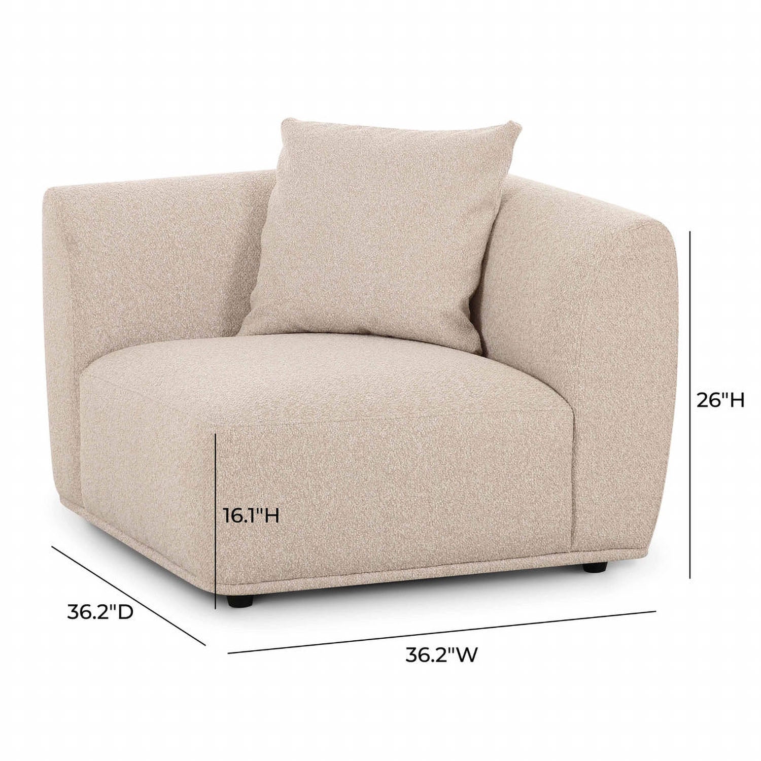 TOV Furniture Sylvie Cream Boucle Corner Chair