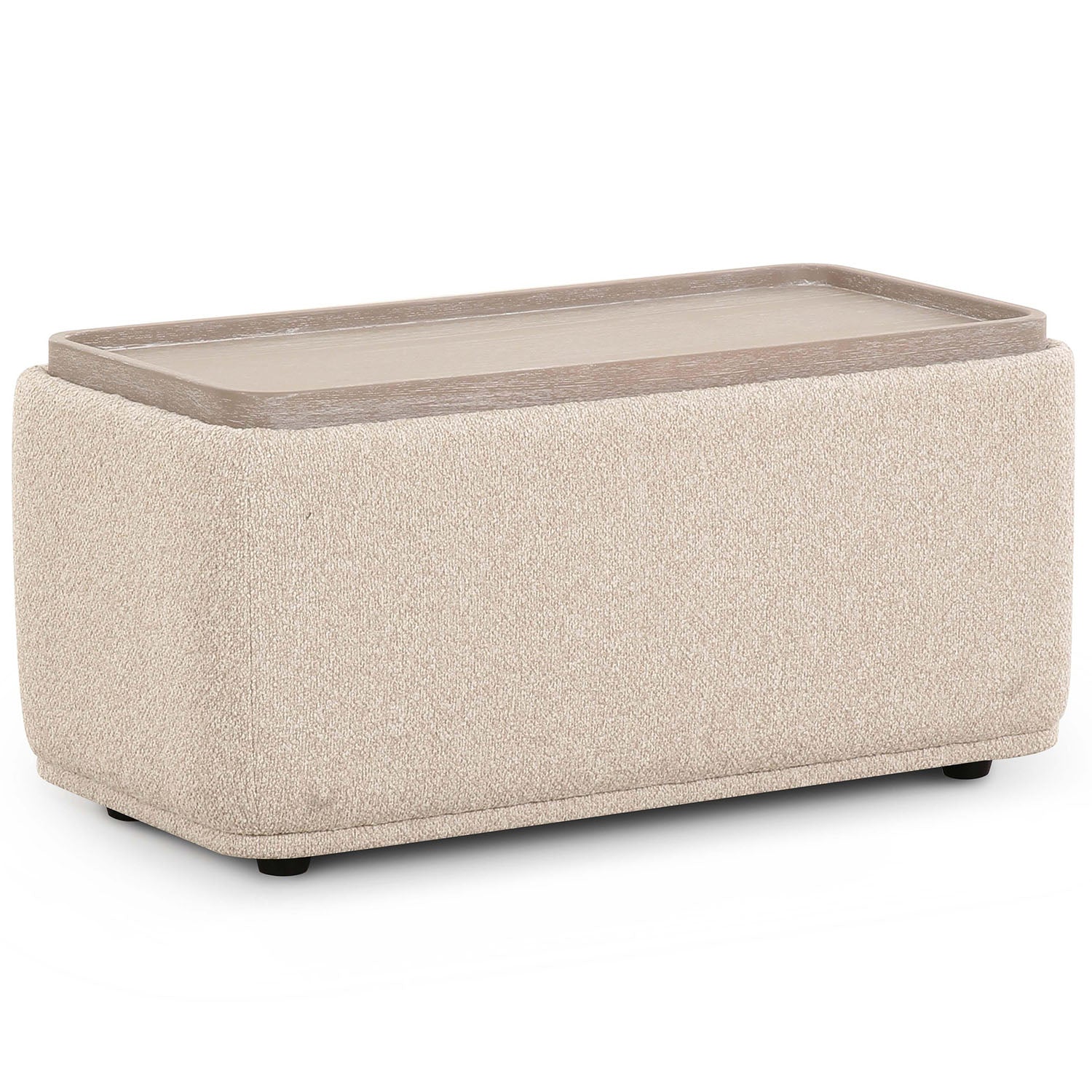TOV Furniture Sylvie Cream Boucle Ottoman Table
