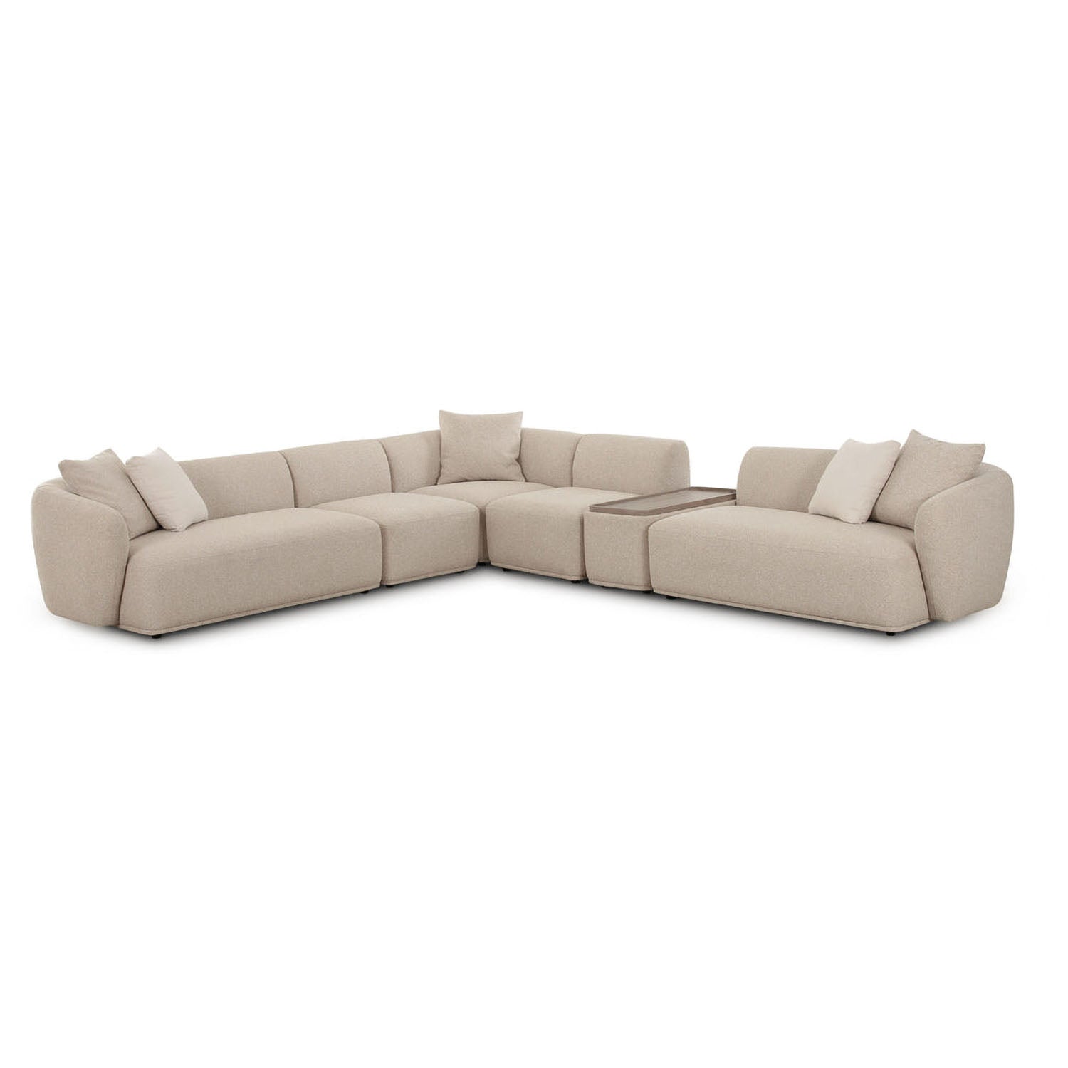 TOV Furniture Sylvie 6-Piece Cream Boucle Large Sectional Sofa